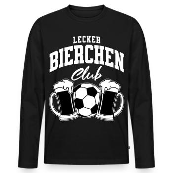 Lecker Bierchen Club Fußball - Männer Premium Bio Langarmshirt - Schwarz - Vorne - Nico (187cm)