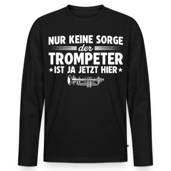 Keine Sorge der Trompeter ist hier - Blechbläser - Männer Premium Bio Langarmshirt - Schwarz - Vorne - Nico (187cm)
