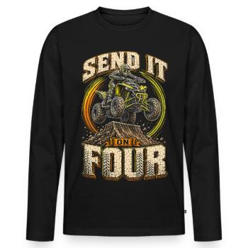 ATV Quad Conduisant Quad Quad Riders Marathon Envoient le Quad On Four - T-shirt manches longues Premium bio Homme - noir - Devant - Nico (187cm)