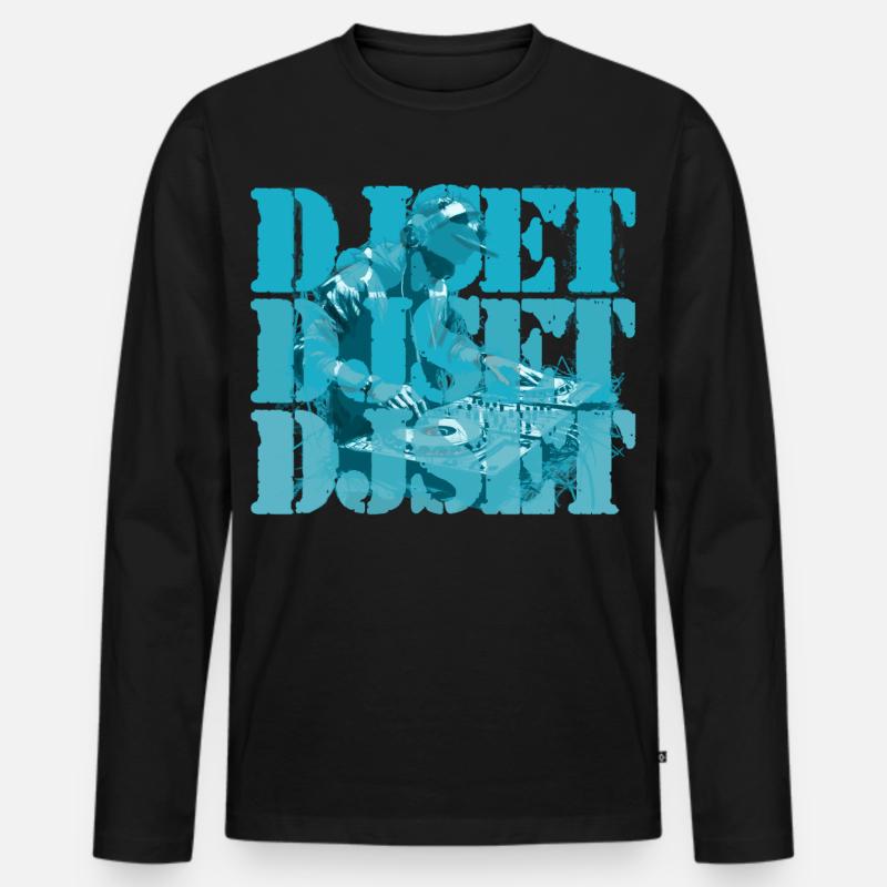 DJ Set - Männer Premium Bio Langarmshirt - Schwarz