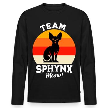 Équipe Sphynx Cat - T-shirt manches longues Premium bio Homme - noir - Devant - Nico (187cm)