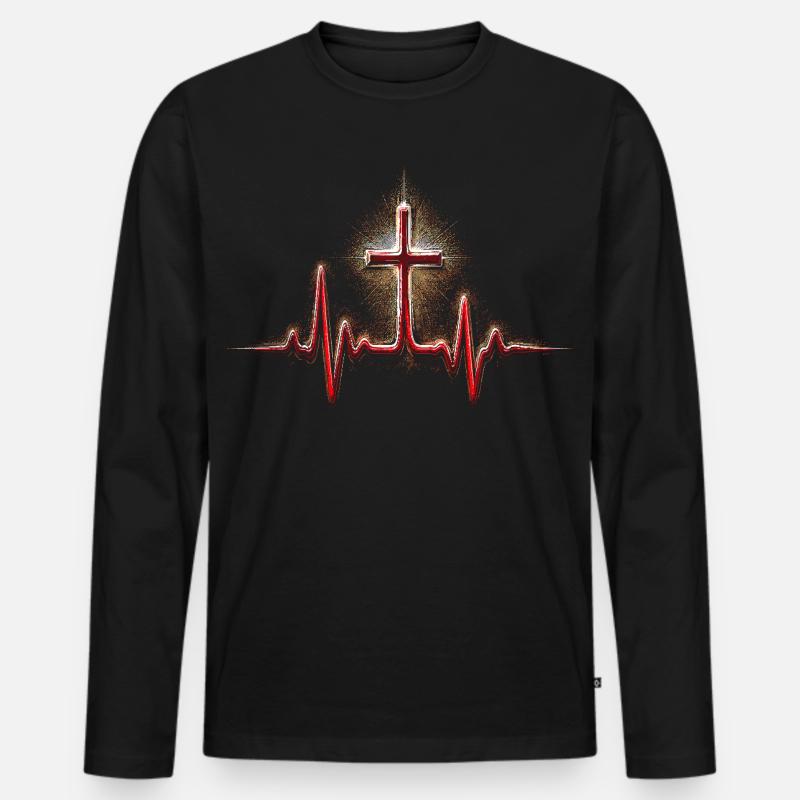 Kaplan Kleriker Pfarrer - Männer Premium Bio Langarmshirt - Schwarz