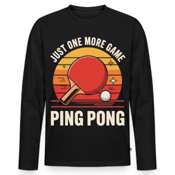 T-shirt de ping-pong Juste un match de plus - T-shirt manches longues Premium bio Homme - noir - Devant - Nico (187cm)