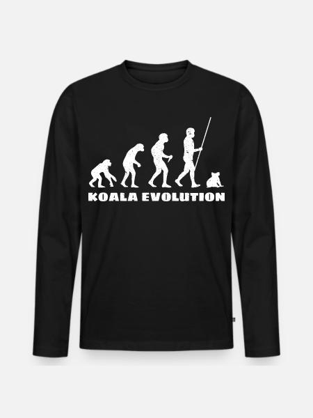 Évolution du koala - T-shirt manches longues Premium bio Homme - noir