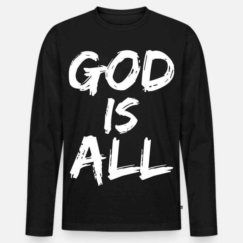 god is all - Männer Premium Bio Langarmshirt - Schwarz