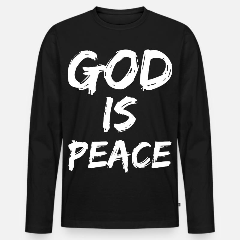 god is peace - Männer Premium Bio Langarmshirt - Schwarz