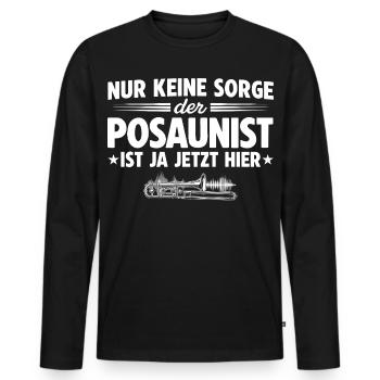Blaskapelle - Keine Sorge der Posaunist ist hier - Männer Premium Bio Langarmshirt - Schwarz - Vorne - Nico (187cm)