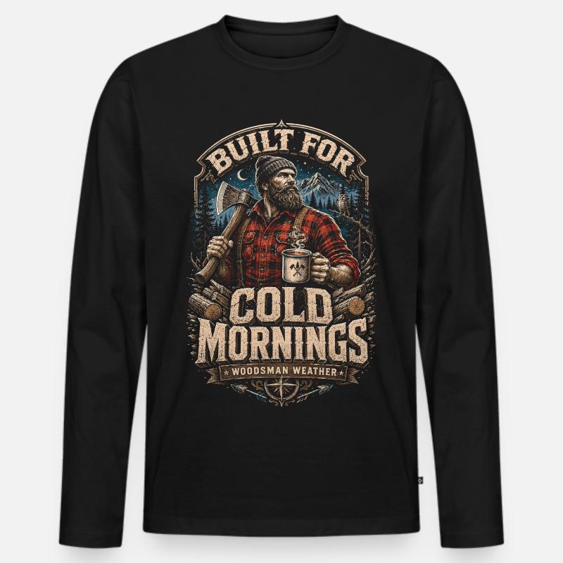 Holzfäller Baumfäller Waldarbeiter - Männer Premium Bio Langarmshirt - Schwarz