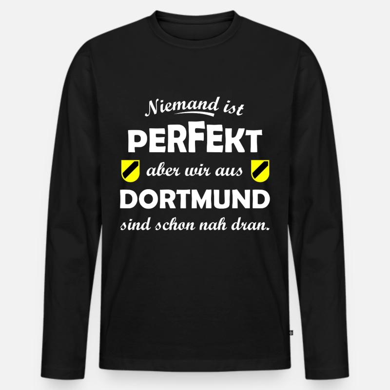 Dortmund Spruchshirt - Männer Premium Bio Langarmshirt - Schwarz