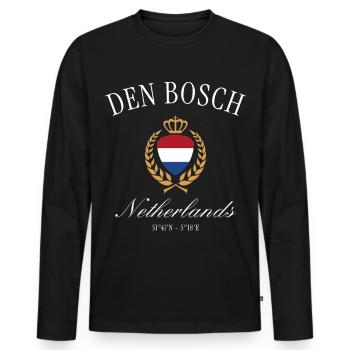 Couronne des armoiries de Den Bosh – Souvenir des Pays-Bas - T-shirt manches longues Premium bio Homme - noir - Devant - Nico (187cm)
