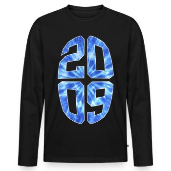 17 ANS 2009 17E ANNIVERSAIRE - T-shirt manches longues Premium bio Homme - noir - Devant - Nico (187cm)