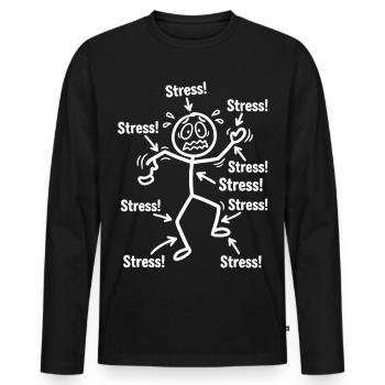 stress_figur_pfeile - Men's Premium Organic Long Sleeve Shirt - black - Front - Nico (187cm)