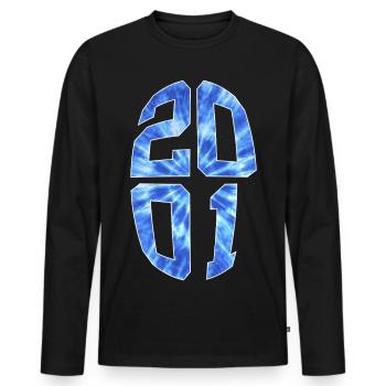 25 YEARS OLD 2001 25TH BIRTHDAY - Men's Premium Organic Long Sleeve Shirt - black - Front - Nico (187cm)