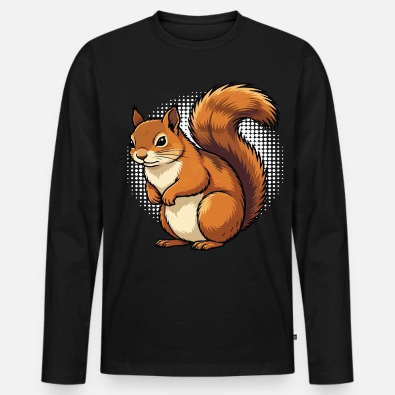 Eichhörnchen Eichhorn Eichhörnchenliebhaber Nager - Männer Premium Bio Langarmshirt - Schwarz