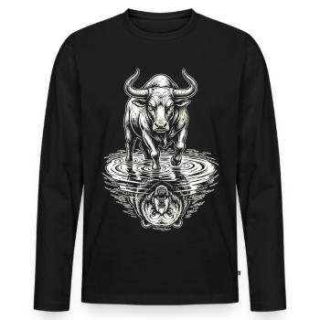 DayTrader Actions Trader Forex Trading Forex - T-shirt manches longues Premium bio Homme - noir - Devant - Nico (187cm)
