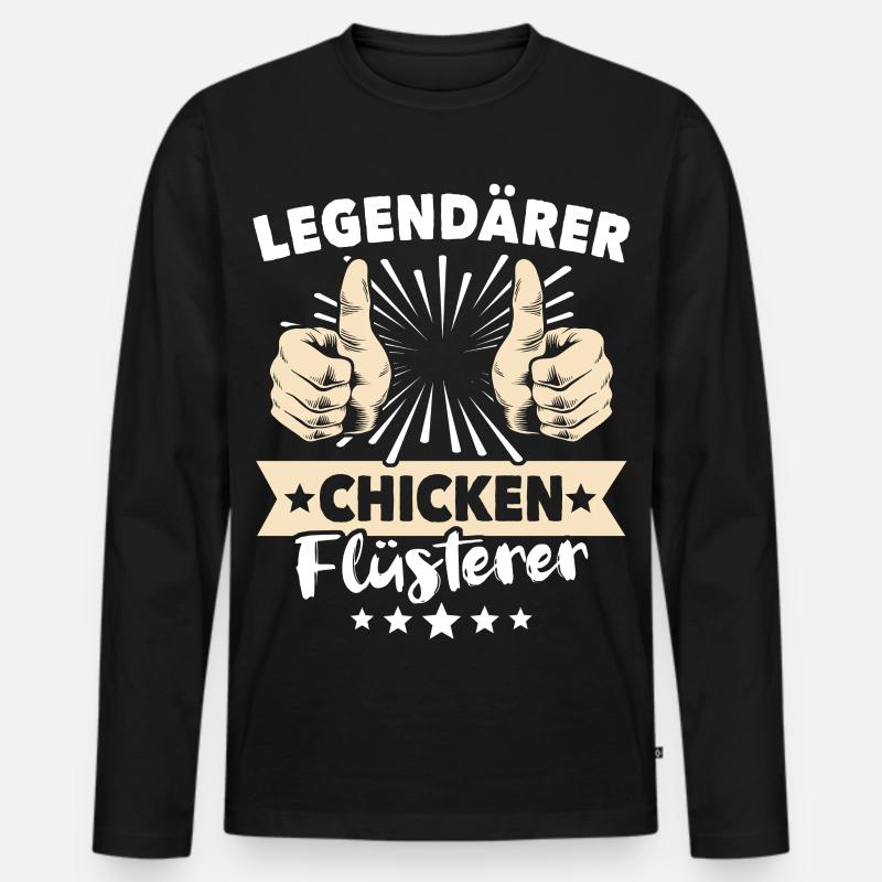 Chicken Sprüche - Männer Premium Bio Langarmshirt - Schwarz