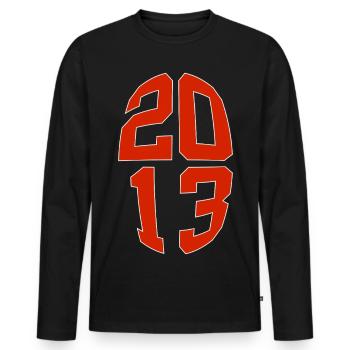 13 YEARS OLD 2013 13TH BIRTHDAY - Men's Premium Organic Long Sleeve Shirt - black - Front - Nico (187cm)