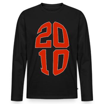 16 YEARS OLD 2010 16TH BIRTHDAY - Men's Premium Organic Long Sleeve Shirt - black - Front - Nico (187cm)
