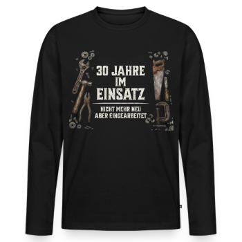 30. Geburtstag Handwerker Geschenk Werkzeug Spruch - Männer Premium Bio Langarmshirt - Schwarz - Vorne - Nico (187cm)