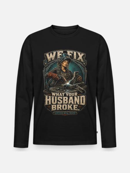 Welder Welding Specialist - Men's Premium Organic Long Sleeve Shirt - black