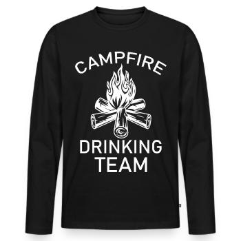 Campfire Drinking Team Retro Outdoors Weekend Gift - Men's Premium Organic Long Sleeve Shirt - black - Front - Nico (187cm)