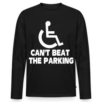 Rien ne vaut le fauteuil roulant amputé drôle qui se gare - T-shirt manches longues Premium bio Homme - noir - Devant - Nico (187cm)