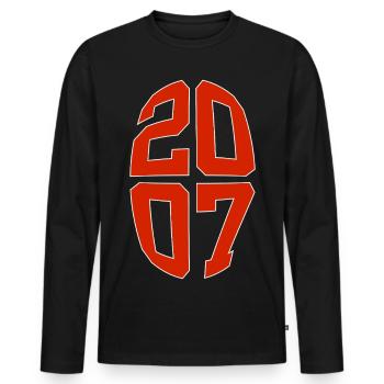 19 JAHRE ALT 2007 19. GEBURTSTAG - Männer Premium Bio Langarmshirt - Schwarz - Vorne - Nico (187cm)