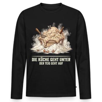 Backen Backchaos Lustiger Spruch Küche Geschenk - Männer Premium Bio Langarmshirt - Schwarz - Vorne - Nico (187cm)