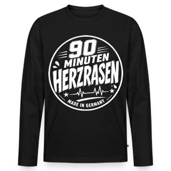 90 Minuten Herzrasen - Männer Premium Bio Langarmshirt - Schwarz - Vorne - Nico (187cm)