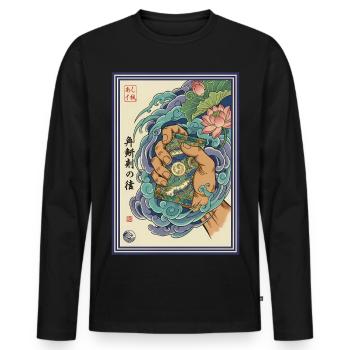 Ripping Booster Packs Trading Card Binder Hero - Men's Premium Organic Long Sleeve Shirt - black - Front - Nico (187cm)