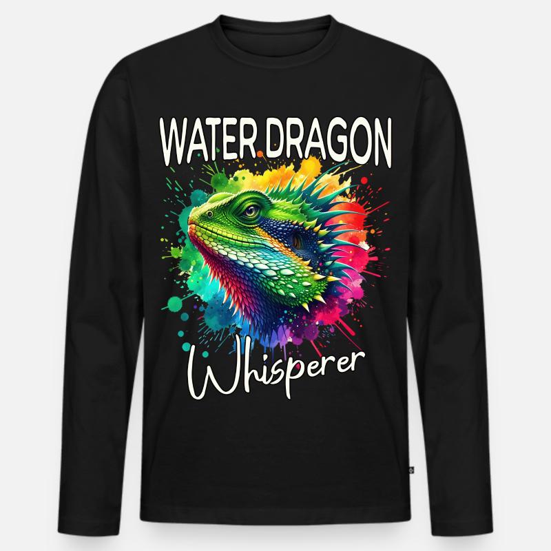 Chinesische Wasseragame Flüsterer - Männer Premium Bio Langarmshirt - Schwarz