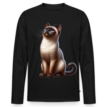 Siamkatze Siamese Cat - Männer Premium Bio Langarmshirt - Schwarz - Vorne - Nico (187cm)