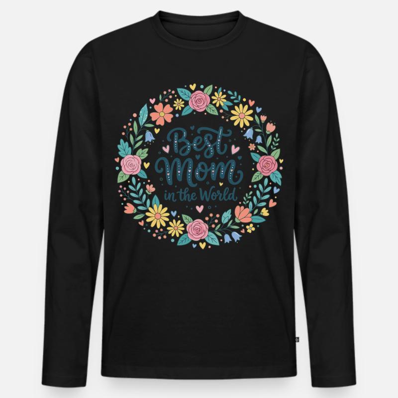 Beste Mama - Männer Premium Bio Langarmshirt - Schwarz
