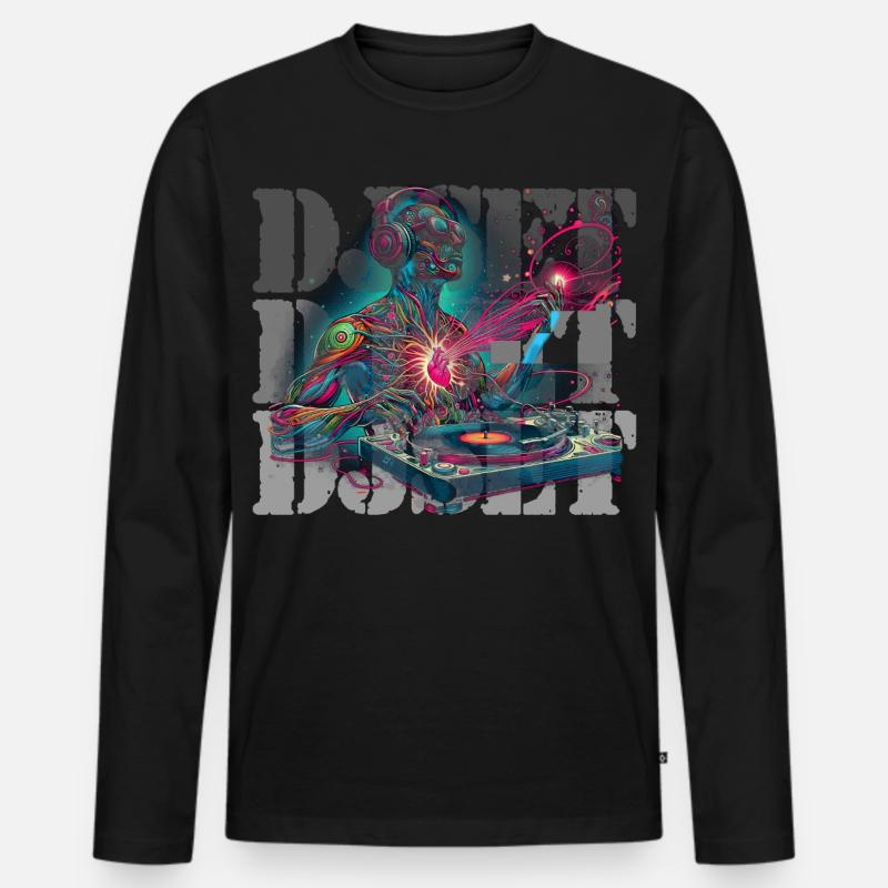 DJ Set - Männer Premium Bio Langarmshirt - Schwarz