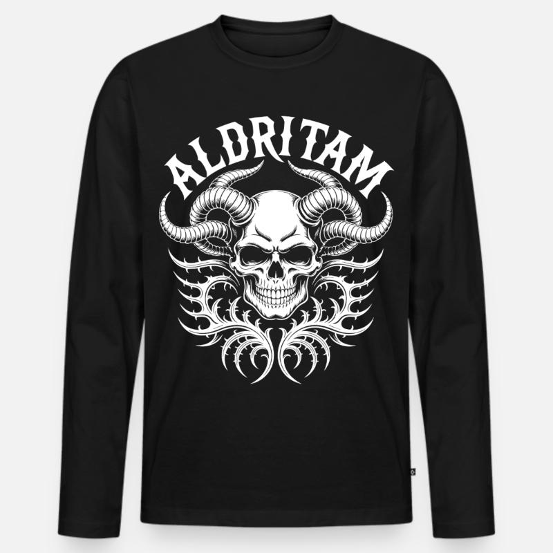 Eldritch Skull Tentakel - Männer Premium Bio Langarmshirt - Schwarz