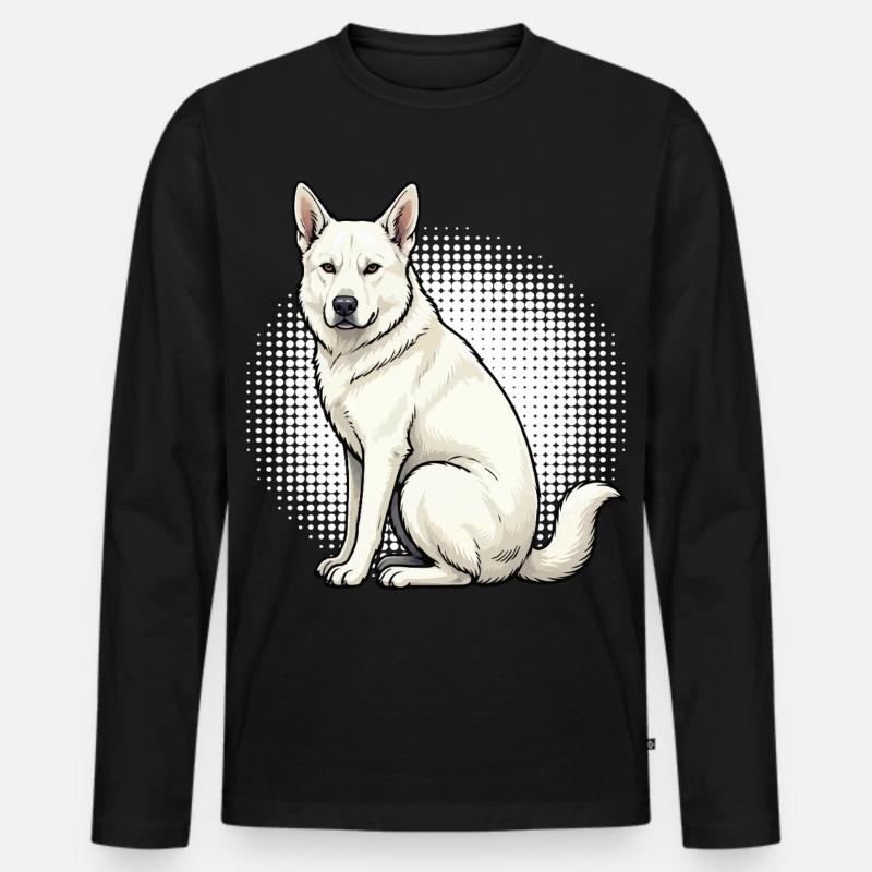 Weißer Schäferhund Schäferhund Schäferhunde - Männer Premium Bio Langarmshirt - Schwarz