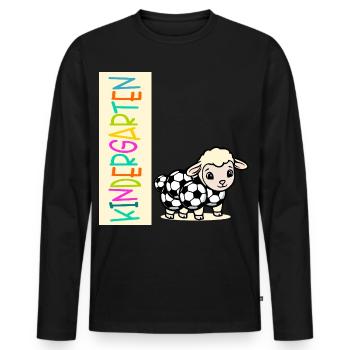 Kindergarten Child Football Sheep - Men's Premium Organic Long Sleeve Shirt - black - Front - Nico (187cm)