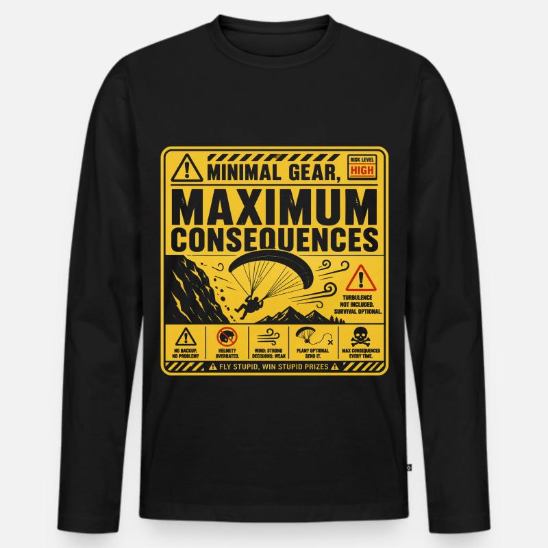 Paragliding Paraglider Gleiter - Männer Premium Bio Langarmshirt - Schwarz
