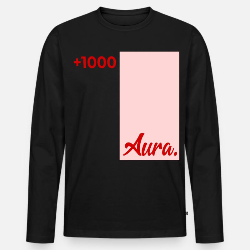Bewertung Aura Punkte - Männer Premium Bio Langarmshirt - Schwarz