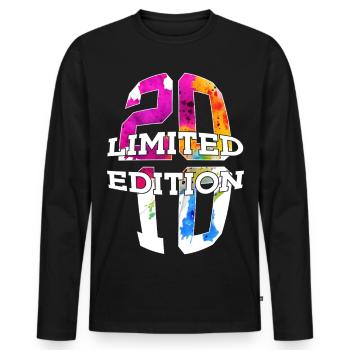 LIMITED EDITION 2010 16 JAHRE 16. GEBURTSTAG - Männer Premium Bio Langarmshirt - Schwarz - Vorne - Nico (187cm)