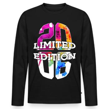 ÉDITION LIMITÉE 2006 20 ANS 20E ANNIVERSAIRE - T-shirt manches longues Premium bio Homme - noir - Devant - Nico (187cm)