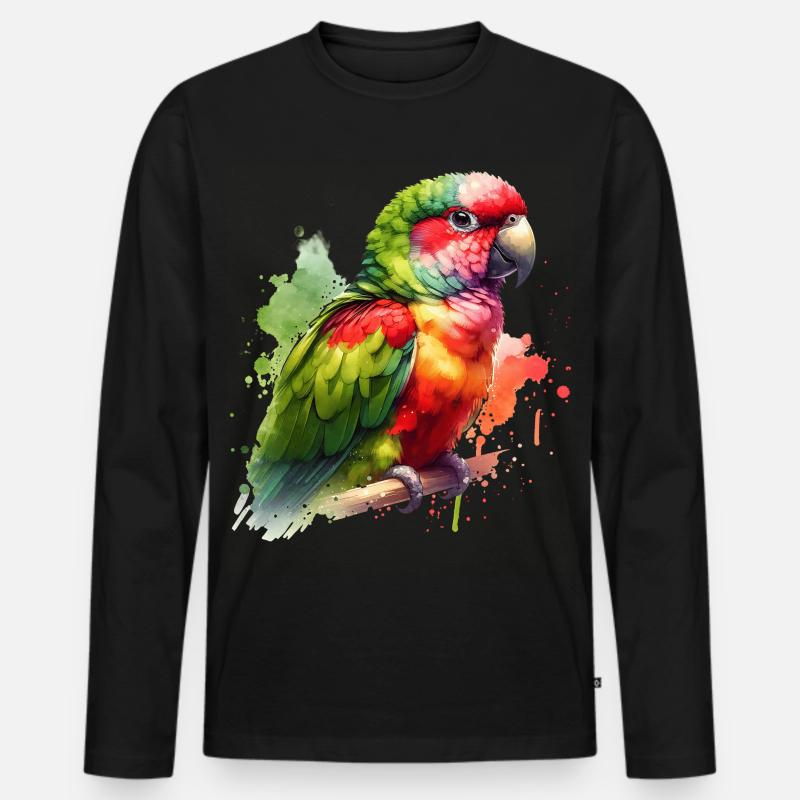 Alexandrasittich Geschenk - Männer Premium Bio Langarmshirt - Schwarz