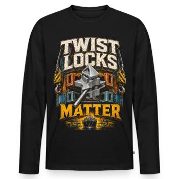Les serrures torsades des dockers comptent - T-shirt manches longues Premium bio Homme - noir - Devant - Nico (187cm)
