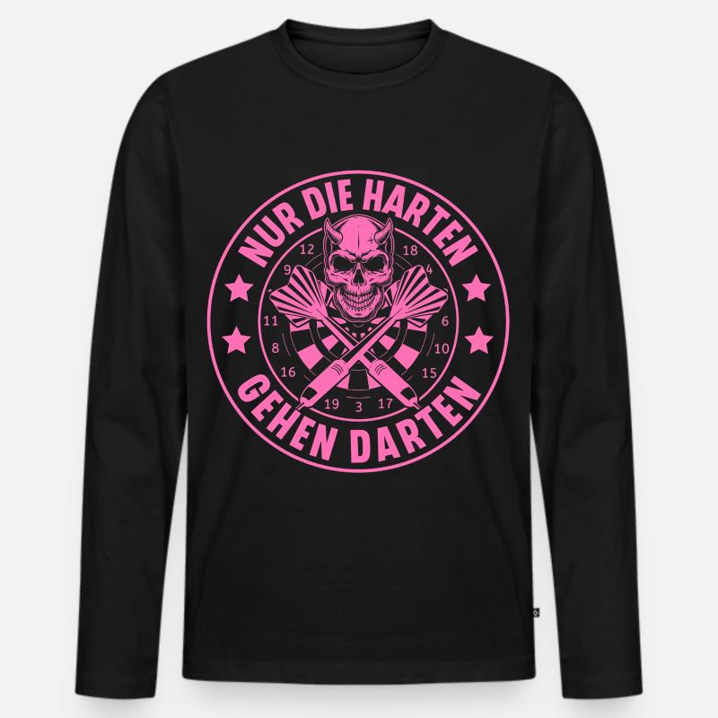 Darts - Männer Premium Bio Langarmshirt - Schwarz