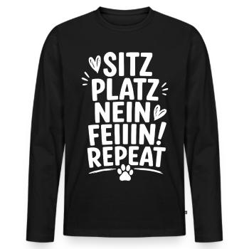 Lustiges Hunde - Hundetraining - Hundemama Shirt - Männer Premium Bio Langarmshirt - Schwarz - Vorne - Nico (187cm)