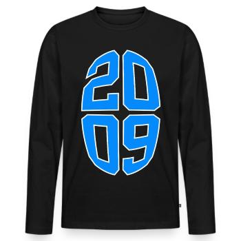 17 ANS 2009 17E ANNIVERSAIRE - T-shirt manches longues Premium bio Homme - noir - Devant - Nico (187cm)