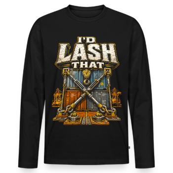 Hafenarbeiter I'd Lash That - Männer Premium Bio Langarmshirt - Schwarz - Vorne - Nico (187cm)
