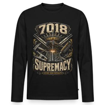 Welder Welding Professional 7018 - Men's Premium Organic Long Sleeve Shirt - black - Front - Nico (187cm)