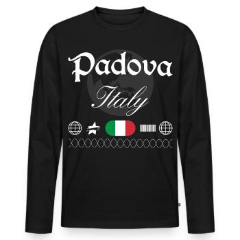 Padua Italien Streetwear Reise Souvenir - Männer Premium Bio Langarmshirt - Schwarz - Vorne - Nico (187cm)