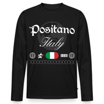 Positano Italien Streetwear Reise Souvenir - Männer Premium Bio Langarmshirt - Schwarz - Vorne - Nico (187cm)